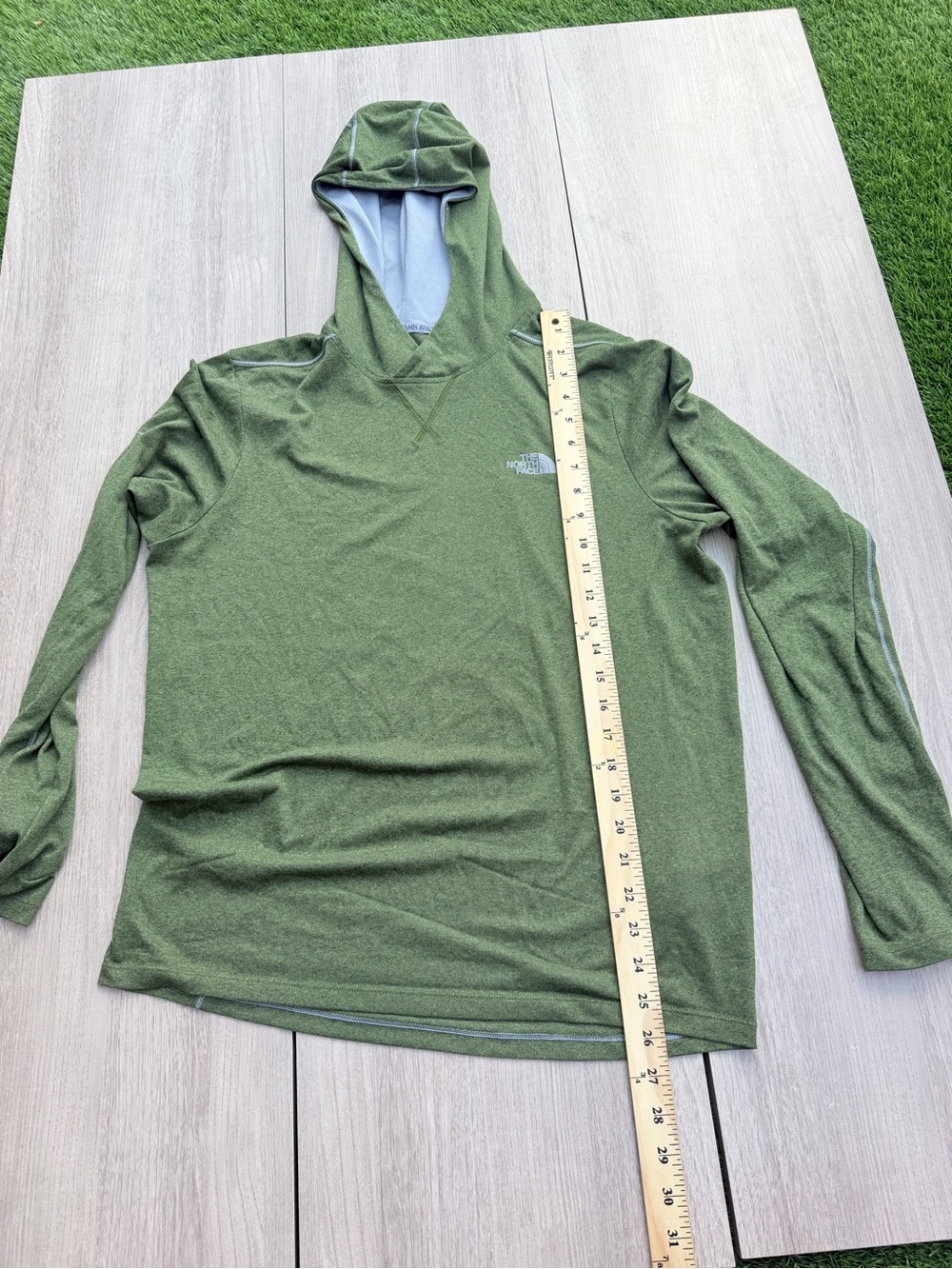 The North Face Olive Green Hooded Long Sleeve Pullover